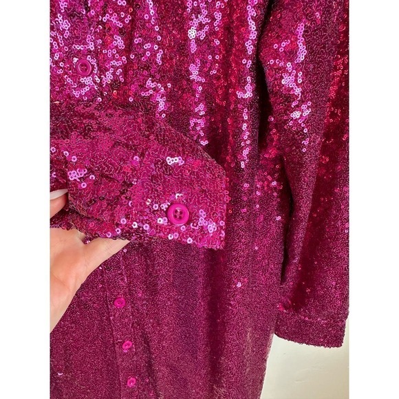 NWT 12th Tribe Unstoppable Fuchsia Sequin Mini Dress SML - Picture 5 of 9